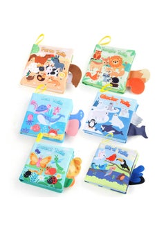 Generic Manufacturers Supply Baby Tail Cloth Book Suit 6 Theme Animal Sea, Land And Air Palm Book Early Education Toys-Color:2963 Tail Cloth Book Six Books A Set Of 130g-Specifications:Support Tagging  - Image 1