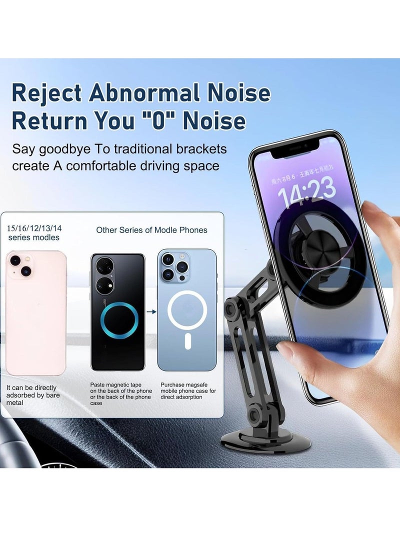 JAJEEK Universal 360° Magnetic Suction Phone Holder for Car | Super Strong Magnet Alloy Folding Phone Mount for Dashboard | Compatible with All Smartphones (Black) – Hands-Free Convenience and Secure Grip - Image 5