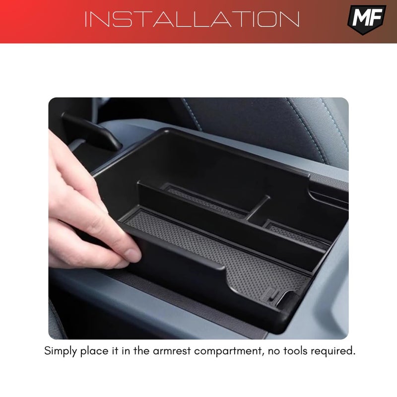 TRX AUTO MOTOR FIT Center Console Armrest Organizer for Toyota Camry 2025 2026 | Custom Fit Armrest Storage Tray with Non-Slip Liner | Organizer for Armrest Storage | Camry LE/SE/XLE/XSE Interior Accessories - Image 4