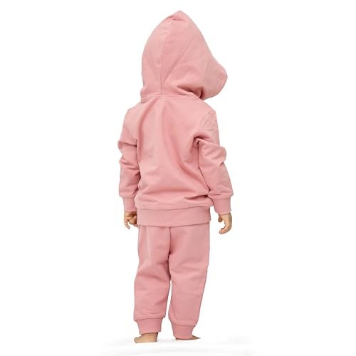ARIEL Kids Cotton Fleece Full Sleeve Hoodie Sweatshirt & Sweatpant Clothing Set for Girls (ROSEWHTHORSE_12-18 month) - Image 4