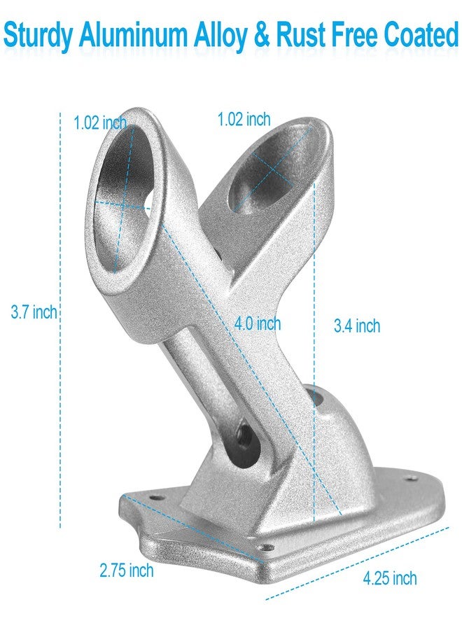 BONWIN Flag Pole Holder Brackets, BONWIN 1" Flag Pole Mounting Bracket with Hardwares for House Wall Mount, 1" Inner Diameter, Two Positions & Aluminium Alloy, Rust Free Coated (Silver - 1 Pack) - Image 5