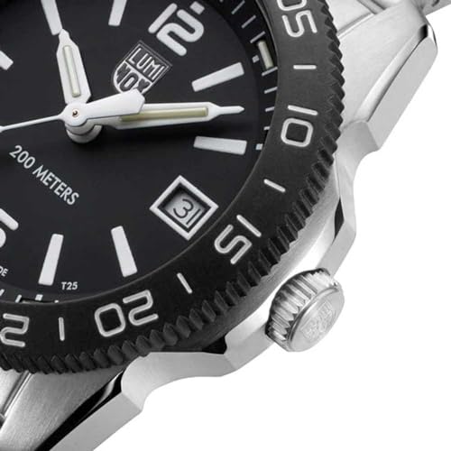 Luminox Stainless Steel Pacific Diver Date Analog Dial Color Black Men Watch - Xs.3122M, Silver Band - Image 4