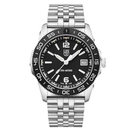 Luminox Stainless Steel Pacific Diver Date Analog Dial Color Black Men Watch - Xs.3122M, Silver Band - Image 1