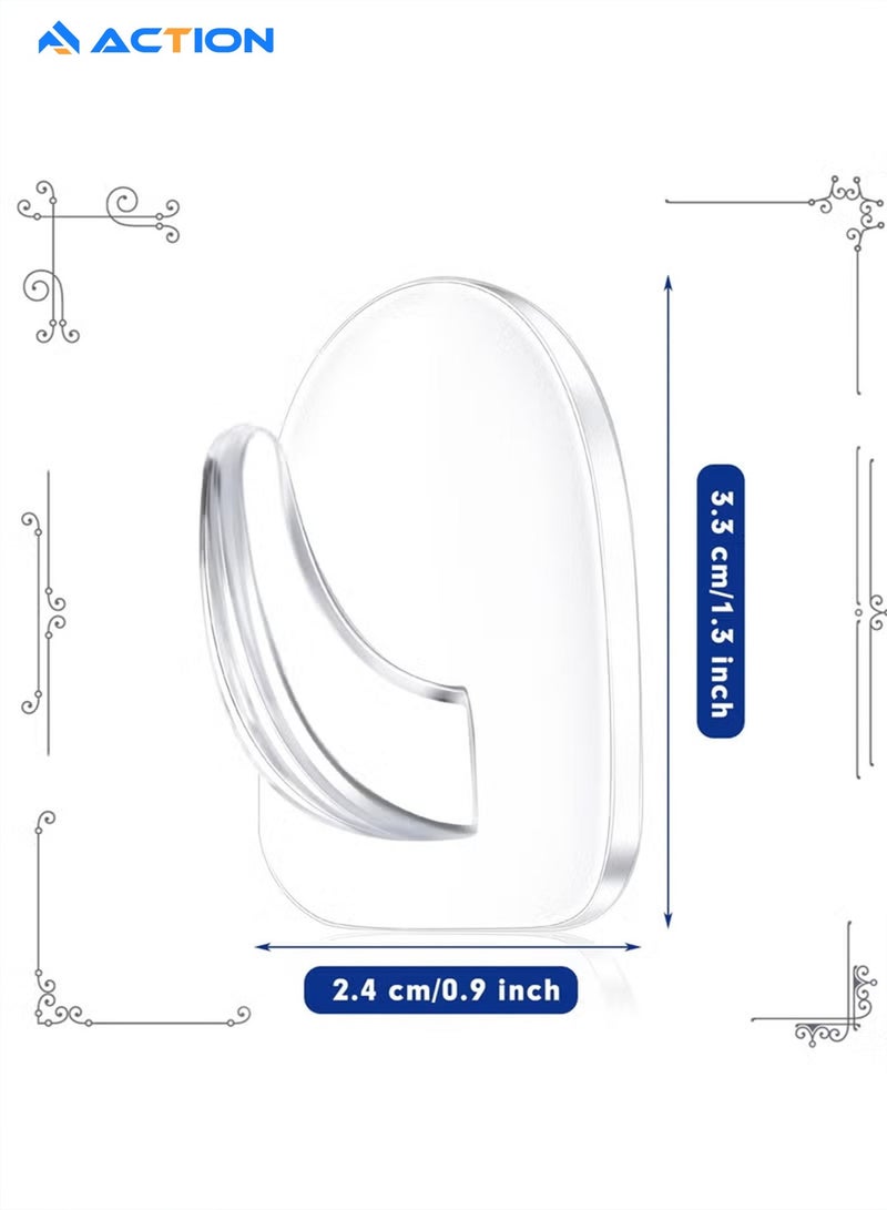 أكشن 30 قطعة من خطافات الحائط اللاصقة الشفافة للتعليق، خطافات شفافة قابلة لاعادة الاستخدام بدون خياطة من الاكريليك مع ملصق لا يترك علامات للمطبخ والحمام وغرفة النوم والمكتب - Image 2