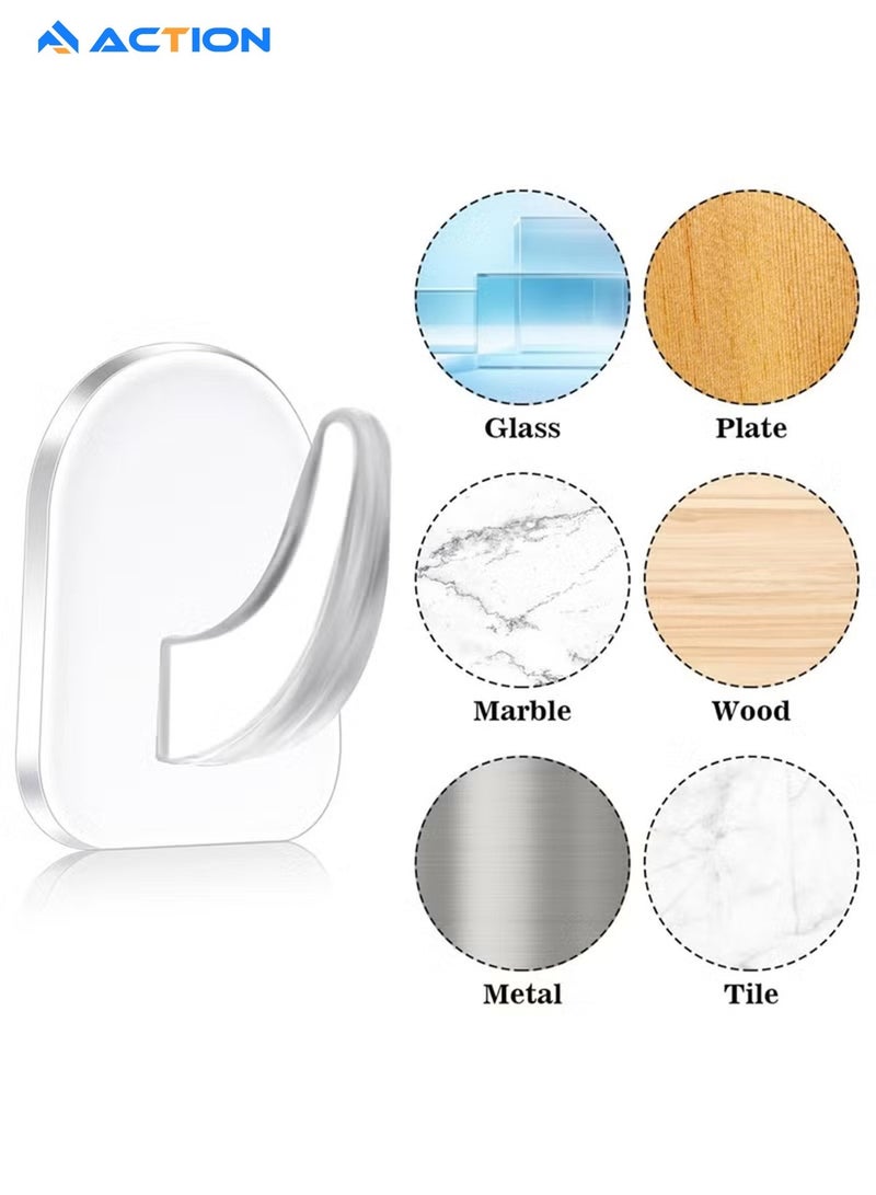 أكشن 30 قطعة من خطافات الحائط اللاصقة الشفافة للتعليق، خطافات شفافة قابلة لاعادة الاستخدام بدون خياطة من الاكريليك مع ملصق لا يترك علامات للمطبخ والحمام وغرفة النوم والمكتب - Image 4