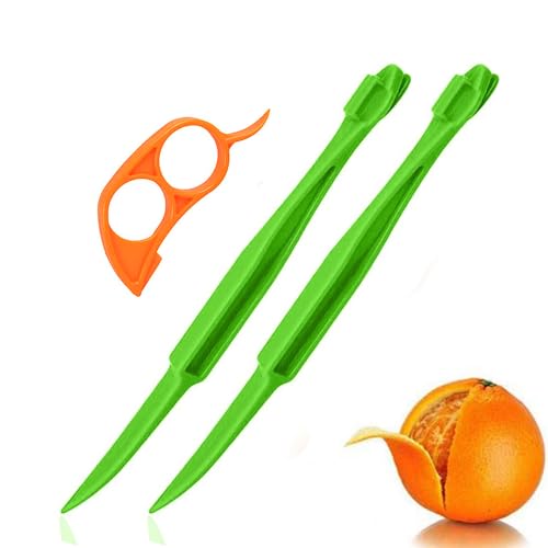 Ralleyfun Orange Peeler Tools Citrus Peel Cutter Plastic Easy Fruit Vegetable Slicer Cutter Lemon Peelers Opener Remover Fruit Tools Kitchen Utensils Gadgets Bladed Food Peeler Slicer (Multicolor) - Image 1
