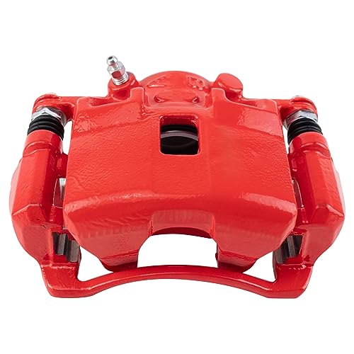 TRQ Front Left Right Brake Caliper w/Bracket Performance Red Driver Passenger Side Compatible with 2002-2006 Acura RSX 2003-2011 Honda Civic 2007-2008 Fit - Image 3