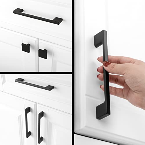 KOOFIZO 20 Pack 5 Inch Matte Black Kitchen Cabinet Pulls Black Cabinet Handles Black Cabinet Hardware for Kitchen Cabinets Drawer P01 Dresser Cupboard Bedroom Bathroom - Image 3