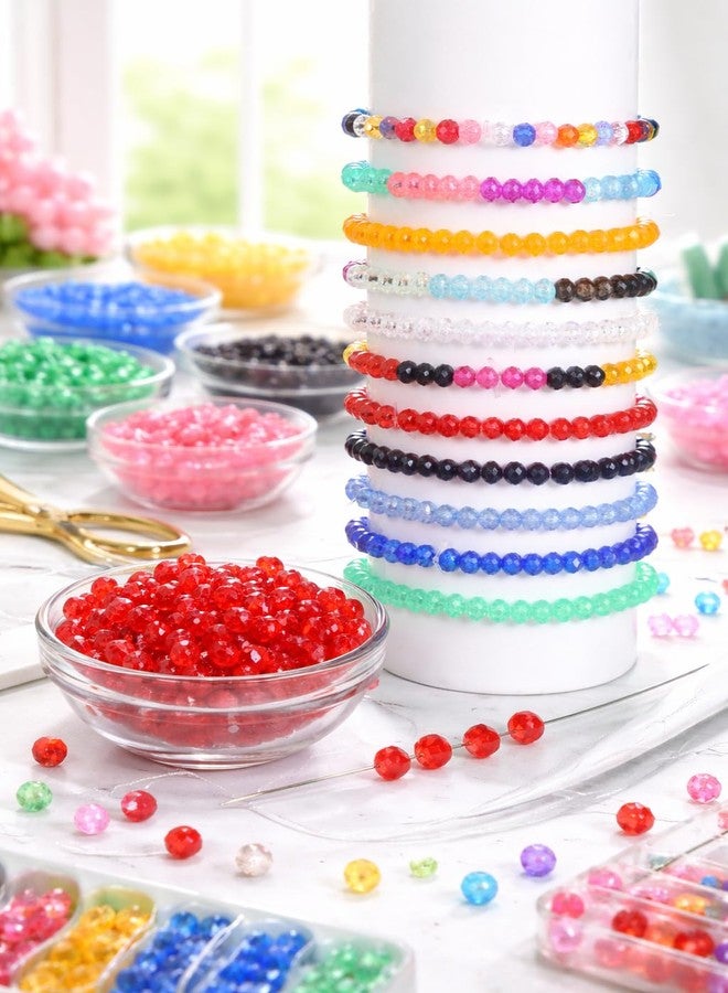 Ambitieux 24 colors Crystal Beads Jewelry Making Kit for Girls - 1550+ Pcs DIY Bracelet Making Supplies with Colorful Faceted Beads, Charms, Elastic Thread & Accessories | Birthday Gift Craft Set for Kids & Teens - Image 2