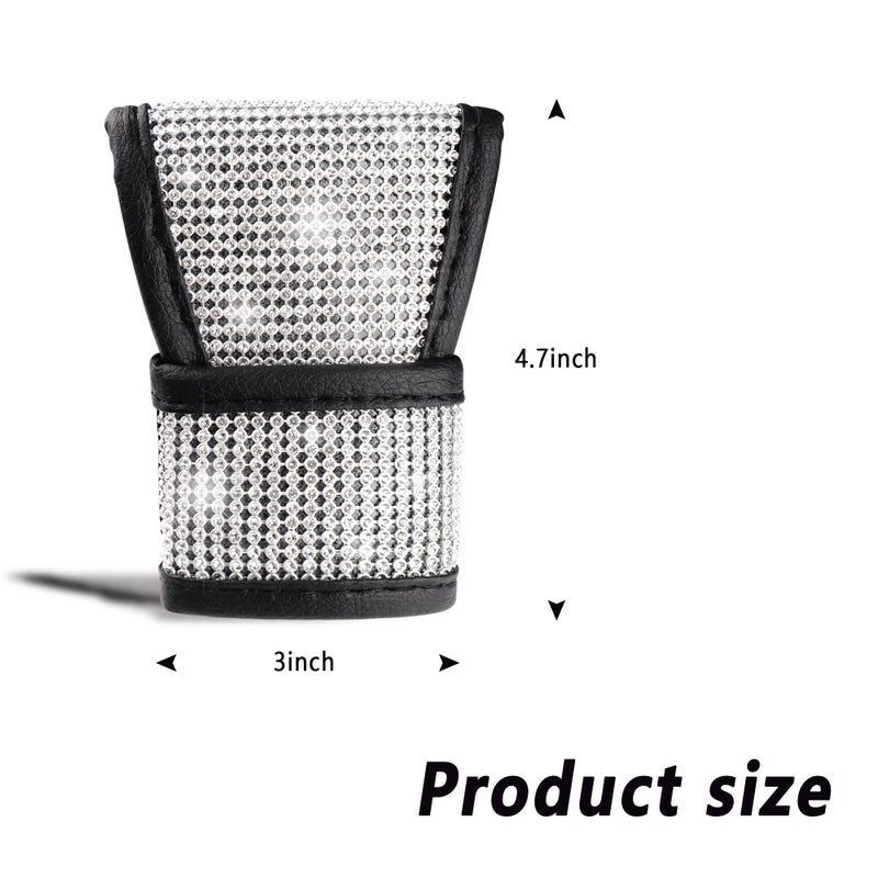 Aokdom Crystal Auto Gear Shift Cover Bling Car Accessories,Universal Car Knob Gear Stick Protector from Scratching with Rhinestone Covers Car Decor Accessories for Women(Bling-003) - Image 2