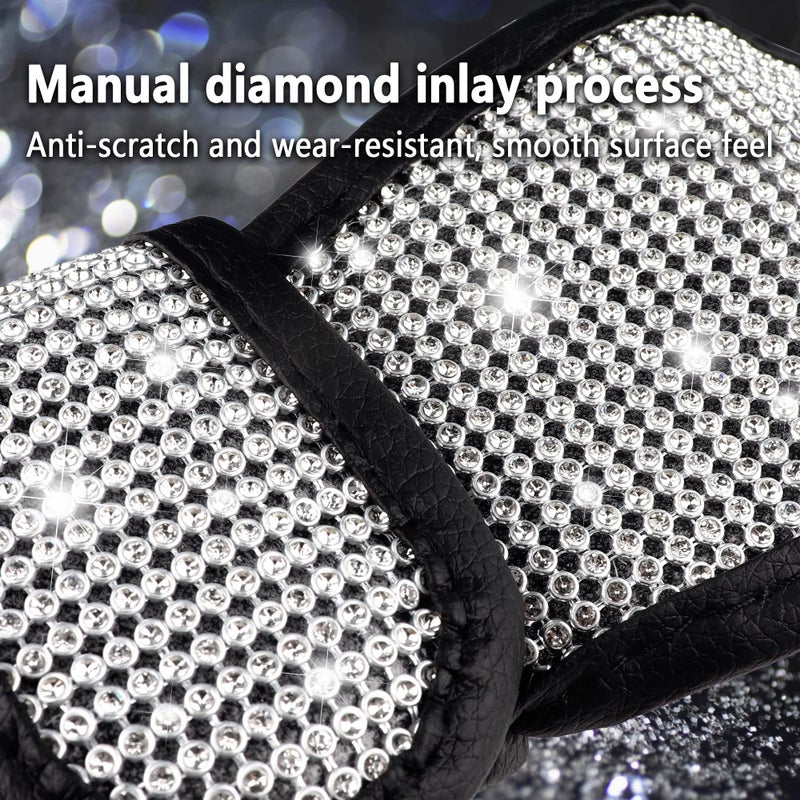 Aokdom Crystal Auto Gear Shift Cover Bling Car Accessories,Universal Car Knob Gear Stick Protector from Scratching with Rhinestone Covers Car Decor Accessories for Women(Bling-003) - Image 4