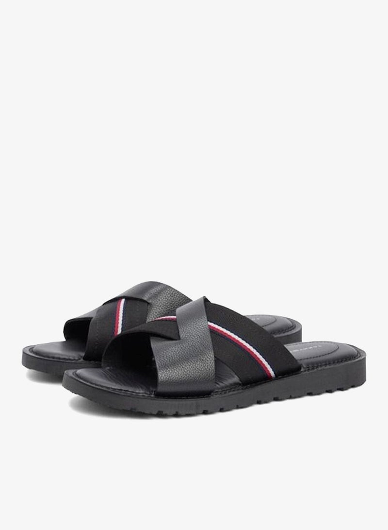 TOMMY HILFIGER Leather Crossover Strap Cleat Sandals - Image 4