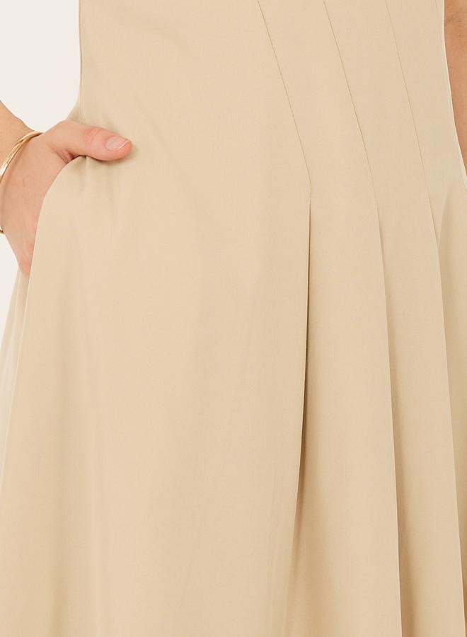 ستايلي فستان ميدي بلا أكمام بكسرات - Image 4