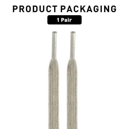UamGlsob Artisanal aging Dirty Cotton Shoe Laces for Sneakers, 5/16‘’(8MM) Old Flat Athletic Shoelaces Replacement Strings (Champagne Beige, 54"/140cm) - Image 2