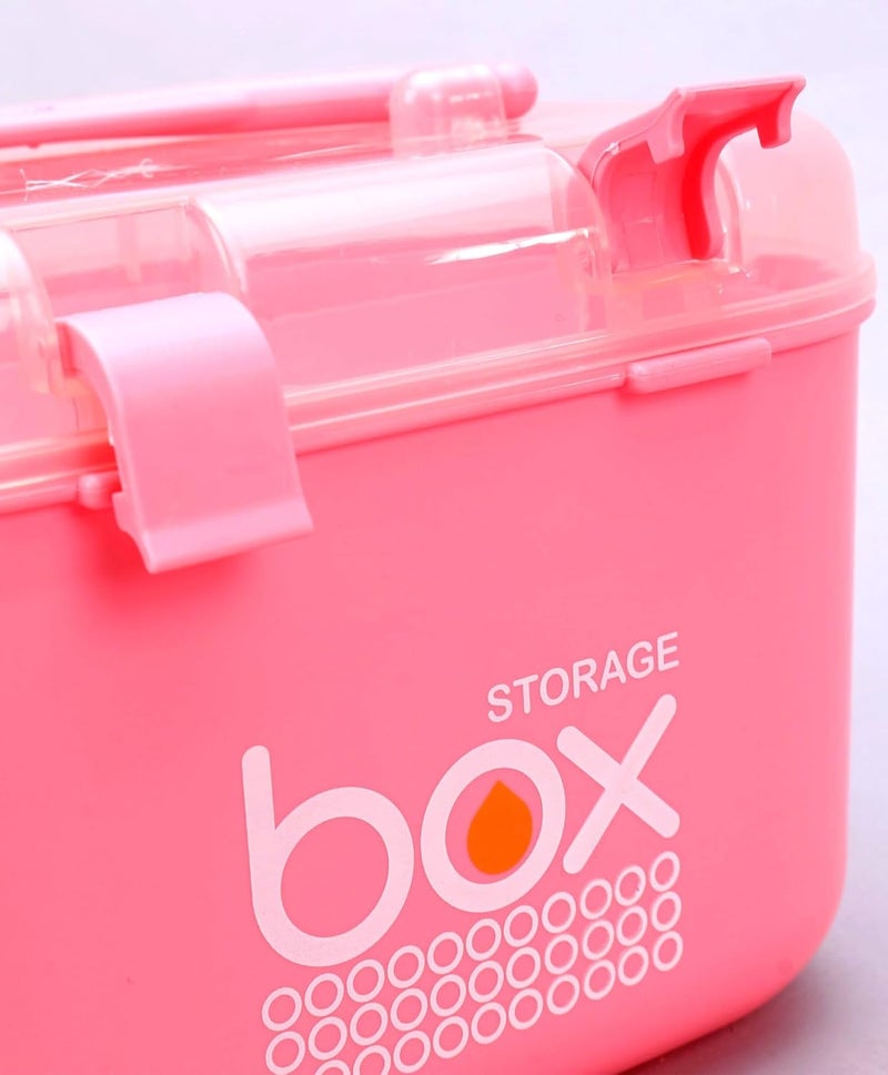 AMEEDARSHAN Uteki Multipurpose Semi Transparent Plastic Storage Medicine Box with Handle and Removable Tray Pill Organizer Big Size Pack of 1 - Image 2