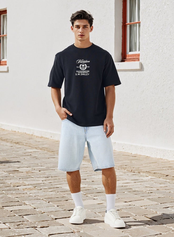 SP Characters Printed Crew Neck T-shirt with Short Sleeves - Image 2