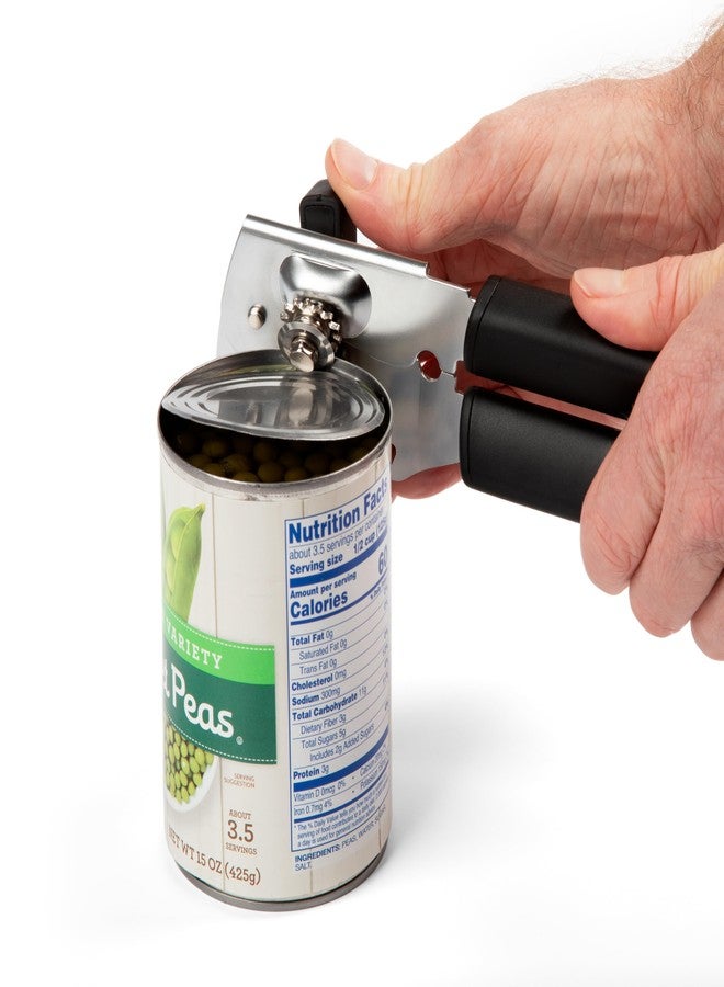 PL8 Can Opener - Stainless Steel Cutting Wheel for smooth edge, Ergonomic Soft-Grip Handles, Built-In Bottle Opener, Durable and Easy to Clean Kitchen Tool - Image 4