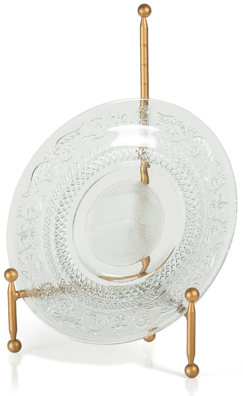 Red Co. Decorative Tripod Plate Stand and Art Holder Easel in Gold Finish - 14" h - Image 1