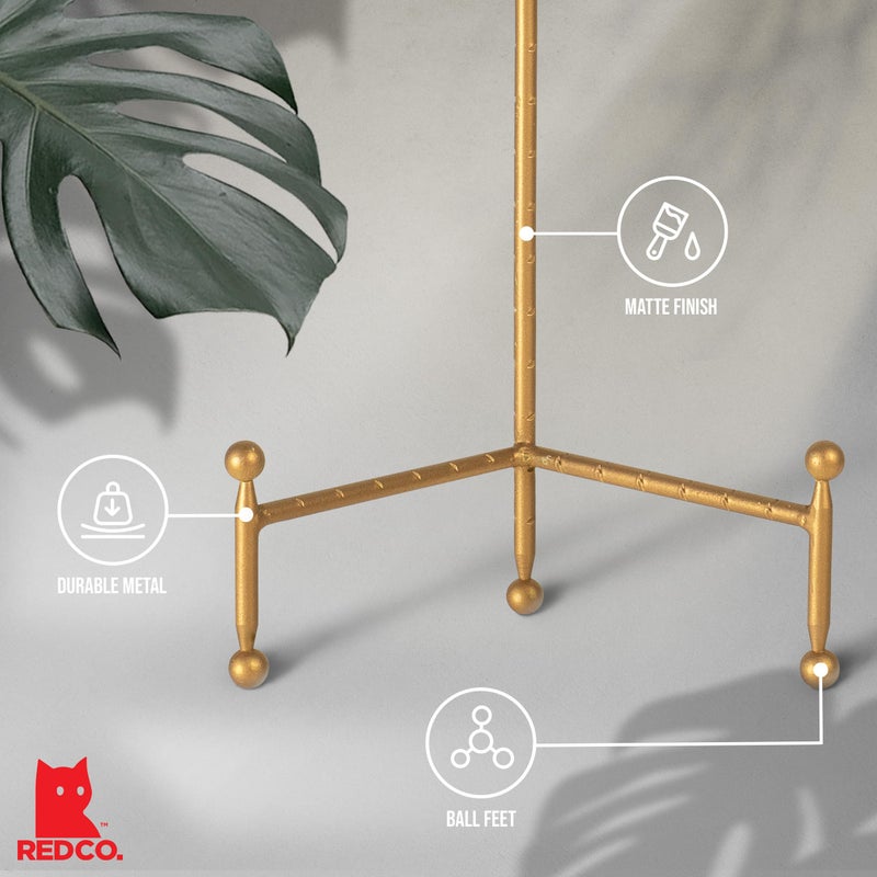 Red Co. Decorative Tripod Plate Stand and Art Holder Easel in Gold Finish - 14" h - Image 3