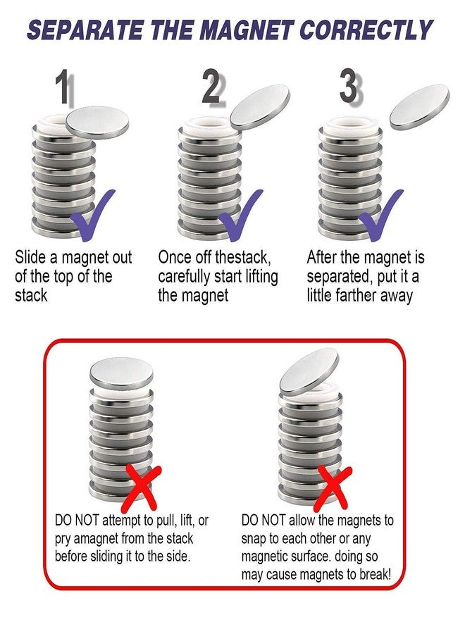 E BAVITE Super Strong Neodymium Disc Magnets with Double-Sided Adhesive, Powerful Permanent Rare Earth Magnet Fridge, DIY, Building, Scientific, Craft, and Office Magnets, 1.26 inch D x 1/8 inch H - 6 Packs - Image 5
