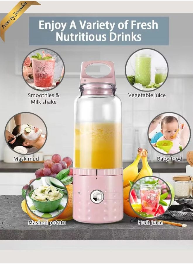 Prime by javaudan Electric Mini Portable Blender Fruit Blender Juicer Multi-function Powerful Electric Shaker Shaker Machine Blender Smoothie Blender USB Rechargeable  - Image 4