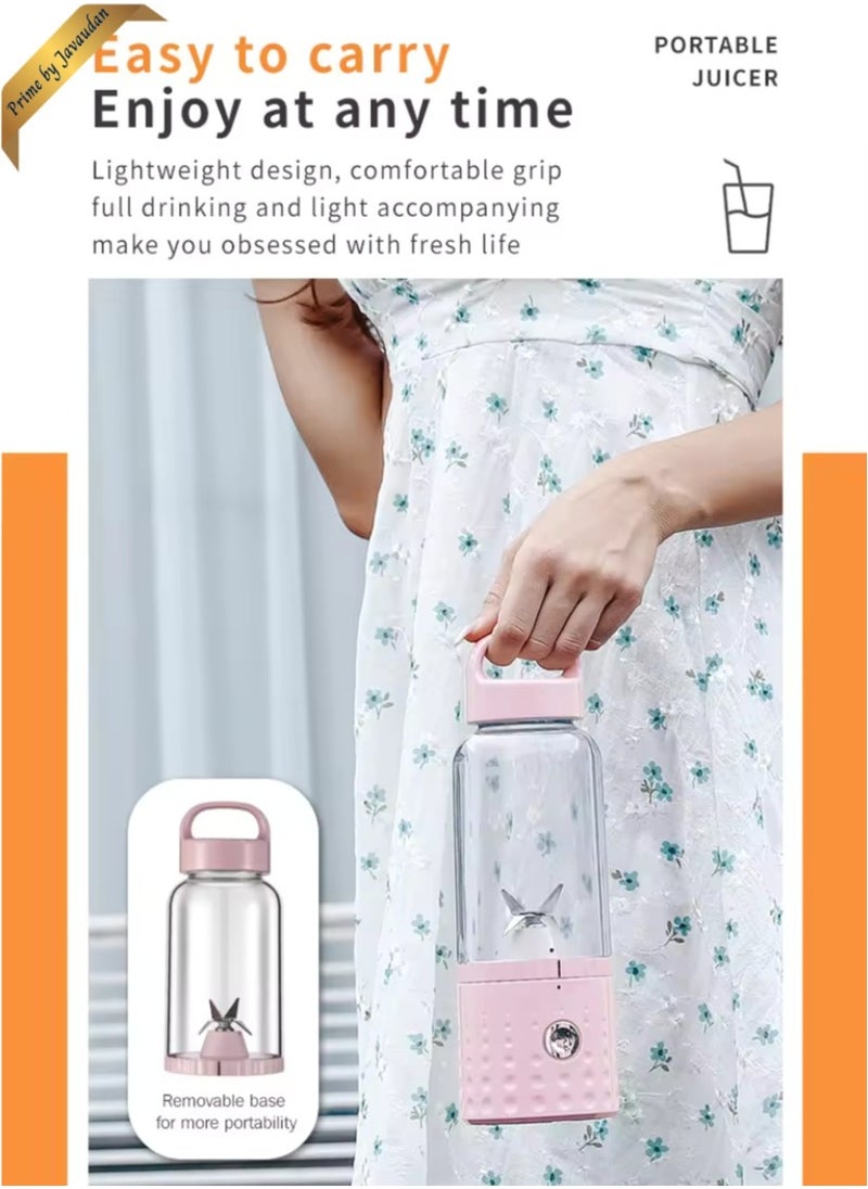 Prime by javaudan Electric Mini Portable Blender Fruit Blender Juicer Multi-function Powerful Electric Shaker Shaker Machine Blender Smoothie Blender USB Rechargeable  - Image 3