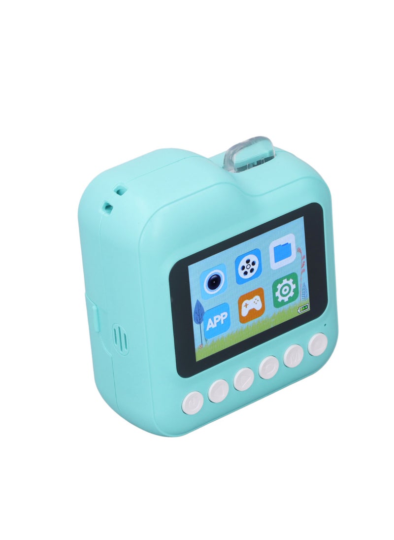 Velaurs Printer Camera Real Time Photo Printing High Definition Portable Kids Digital Camera for Outdoor Travel Blue  - Image 1