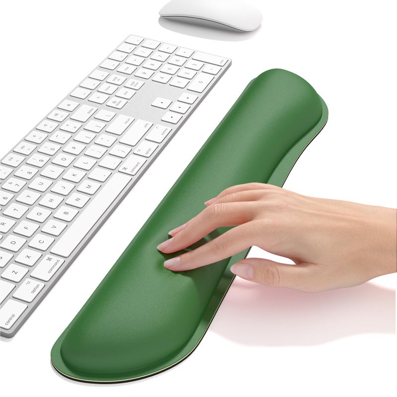 Dapesuom Enlarge Keyboard Wrist Rest, Memory Foam Keyboard Wrist Cushion for Computer Desk Mats Support, Typing Pain Relief Ergonomic Mouse Pad Rests with Non-Slip Base for Gaming Laptop, Forest Green - Image 5