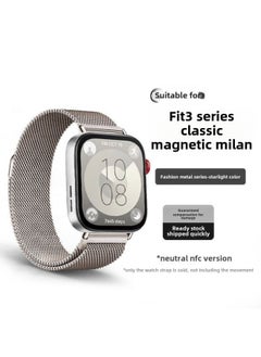 Fuxi For Huawei Fit3 Strap Fit2 Milanese Nice Magnetic Fit Watch Wristband Universal Summer Breathable-Color:[starlight Color] Milanese-suitable For Huawei Fit3 Series