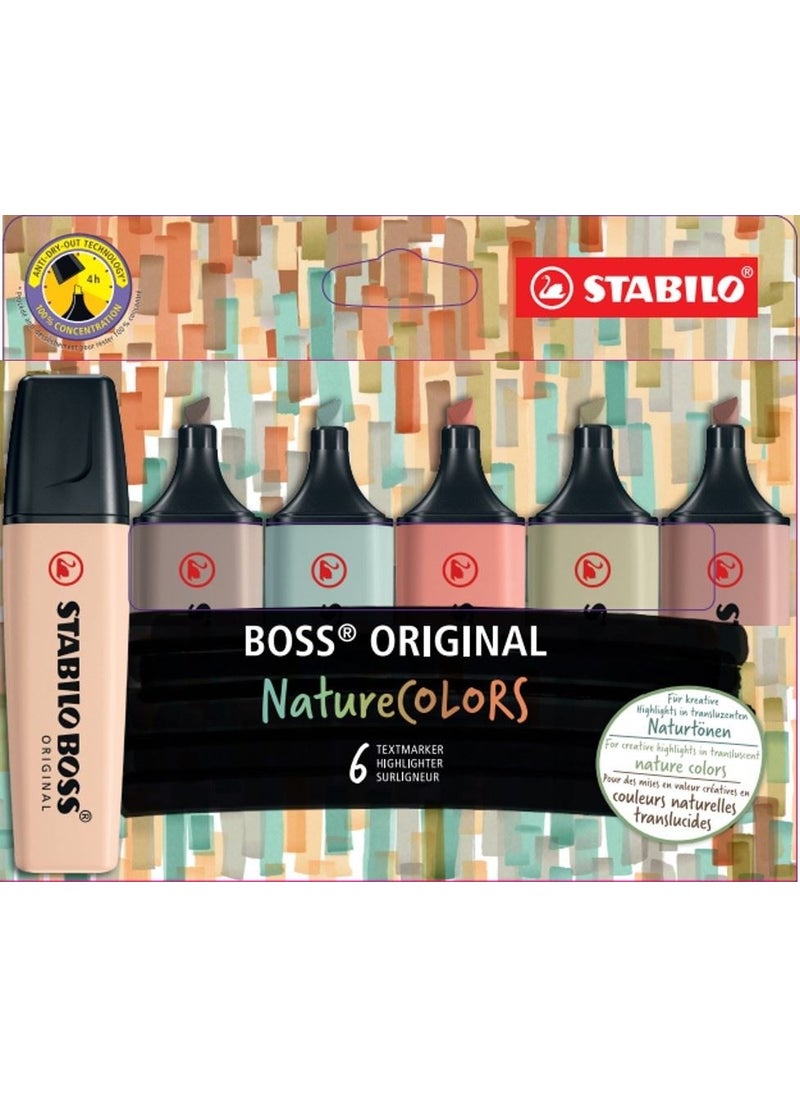 STABILO Boss Nature Colors 6 Color Marking Pen 70 6 2 2  - Image 1