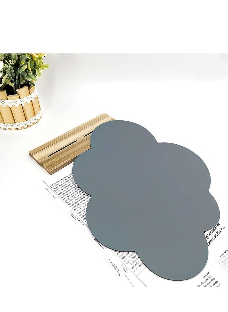 Generic Irregular Mirror Decorative Desk Tabletop Acrylic Mirror with Wooden Wall Mount Frameless Makeup Mirror Odd Shaped Mirror for Living Room Bedroom Entryway Bathroom Home Decor Cloud Shape  - Image 5
