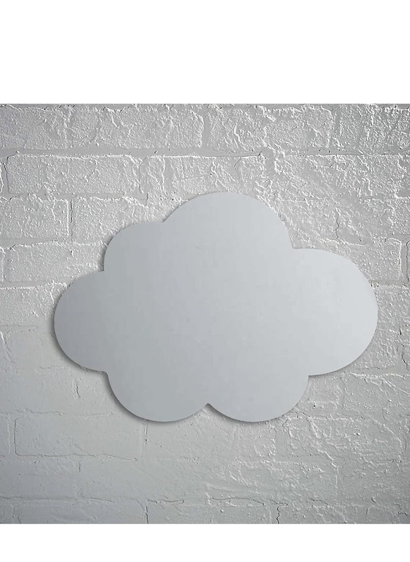 Generic Irregular Mirror Decorative Desk Tabletop Acrylic Mirror with Wooden Wall Mount Frameless Makeup Mirror Odd Shaped Mirror for Living Room Bedroom Entryway Bathroom Home Decor Cloud Shape  - Image 2
