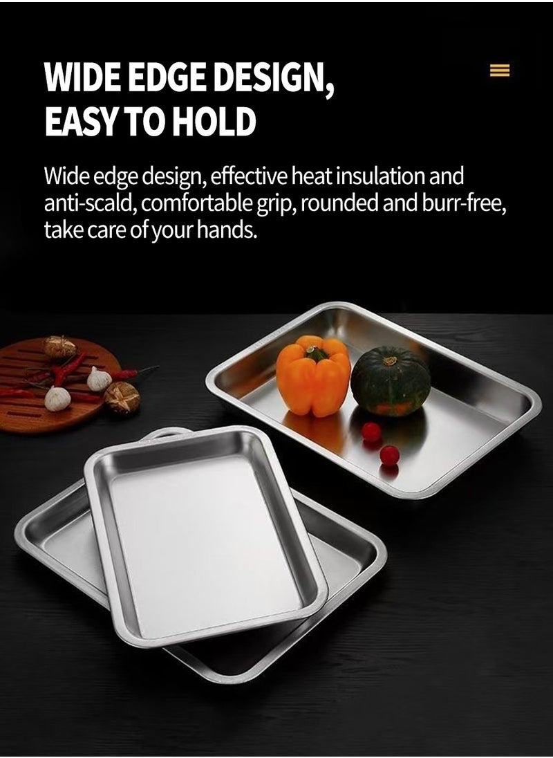 Beirui - 4 Stainless Steel Crisper Boxes, Refrigerator Fresh, Stainless Steel Dinner Plates, Store Fruits, Snacks, Meat, etc. - Image 1