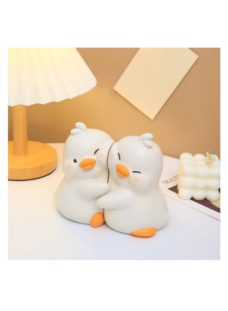 NOVOLAN NOVOLAN Animal Hug Bookends, Cute Animal Decorative Book Stands for Modern Minimalist Office & Living Room Decor, Dual Function Bookends & Decorative Ornaments, for Bookshelves, Desks (beige)  - Image 2