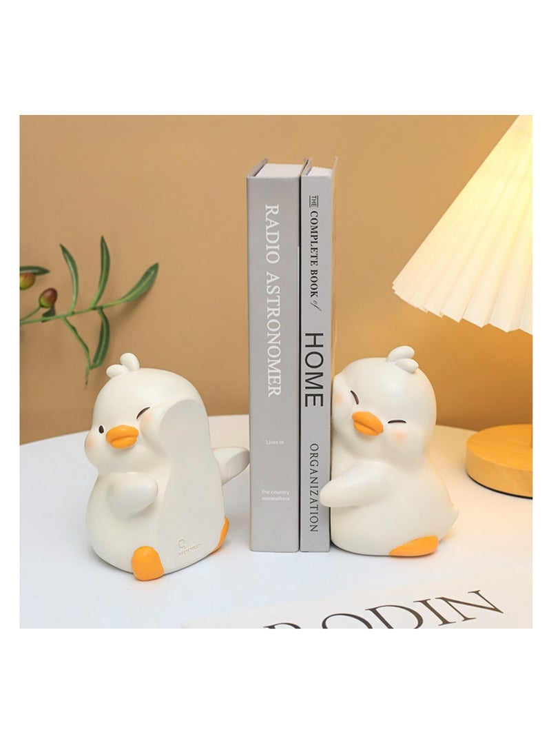 NOVOLAN NOVOLAN Animal Hug Bookends, Cute Animal Decorative Book Stands for Modern Minimalist Office & Living Room Decor, Dual Function Bookends & Decorative Ornaments, for Bookshelves, Desks (beige)  - Image 3