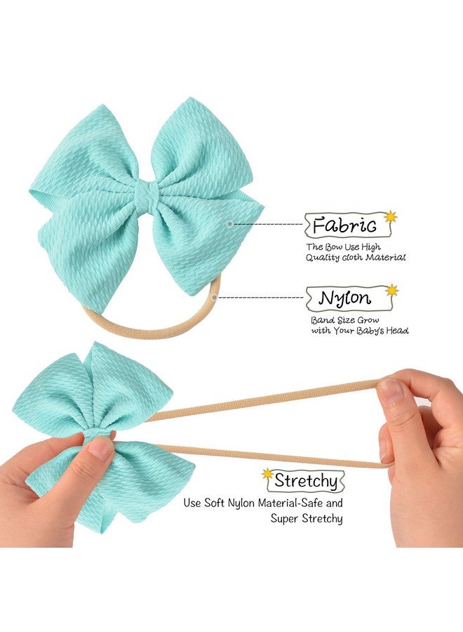 Prohouse 30 PCS Big Bows Baby Nylon Headbands Hairbands Hair Bows Elastics for Baby Girls Newborn Infant Toddler Child Hair Accessories - Image 2