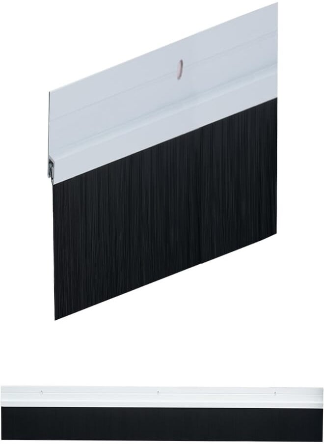 Antrader Antrader Door Bottom Sweep,1-Pack Door Brush Sweeps Seal with Aluminium Plate & Black Nylon Bristles,39"×1.6",White 