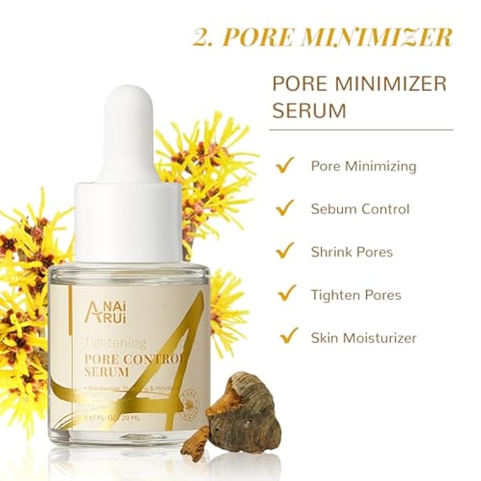 ANAI RUI 2 in-1 Pore SkinCare Set, Pore Clay Mask+Pore Minimizing Serum,Volcanic Pore Clay Mask for Nose&Face, Pore Reducer, Sebum Control Pore Exfoliating Stocking Stuffers Self Care Gifts for Women - Image 3