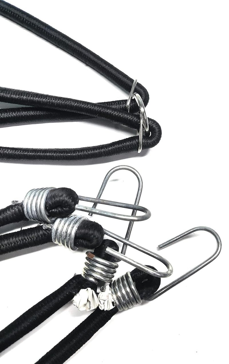 CRAFTSFY Ultra Flexible High Tension Stretchable Elastic Rope for Cloth Hanging Drying Packing Bungee Rope Luggage Strap Bungee Cord Metal Hooks Luggage Double Elastic Bike Scooty Bungee Cord Utility Rope - Image 2