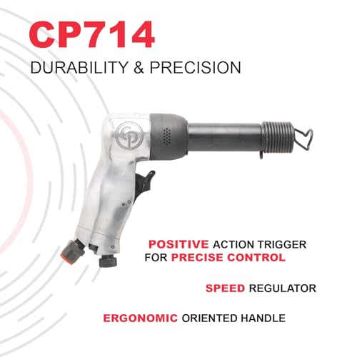 Chicago Pneumatic CP714 - Air Hammer, Welding Equipment Tool, Construction, 0.401 Inch (10.2mm), Round Shank, Pistol Handel, Stroke 3.15 in / 80 mm, Bore Diameter 0.55 in/14 mm - 2000 Blow Per Minute - Image 2