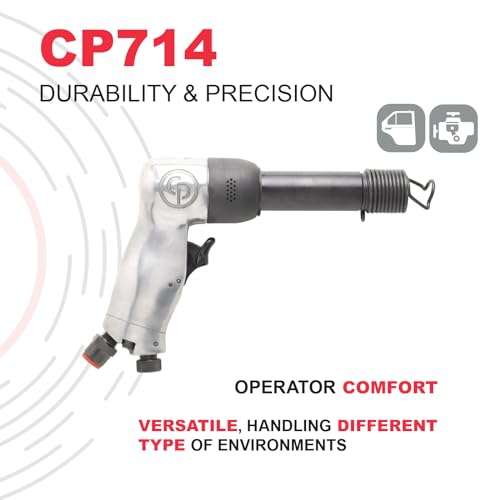 Chicago Pneumatic CP714 - Air Hammer, Welding Equipment Tool, Construction, 0.401 Inch (10.2mm), Round Shank, Pistol Handel, Stroke 3.15 in / 80 mm, Bore Diameter 0.55 in/14 mm - 2000 Blow Per Minute - Image 3