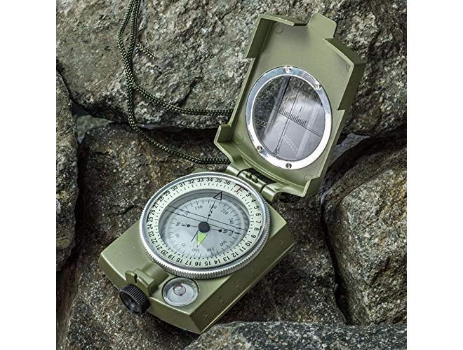 C DEVICE بوصلة عسكرية مهنية عالية الدقة مقاومة للماء من كاسون (جهاز سي) لتحديد الاتجاهات (8 × 6.5 × 3 سم، أخضر) - Image 3