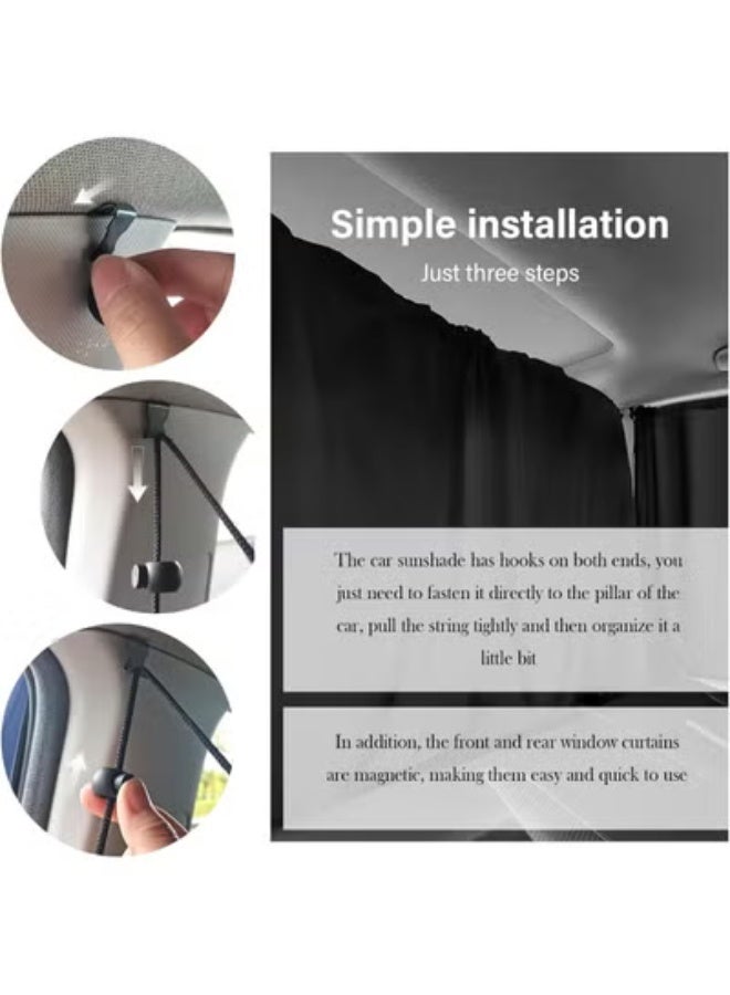 COYO 5PCS Car Window Shades Kit,Car Privacy Window Cover for Light Blocking and Privacy,Universal CCar Sunshade for Baby CCar Accessories Interior for Sleeping Traveling Camping - Image 4