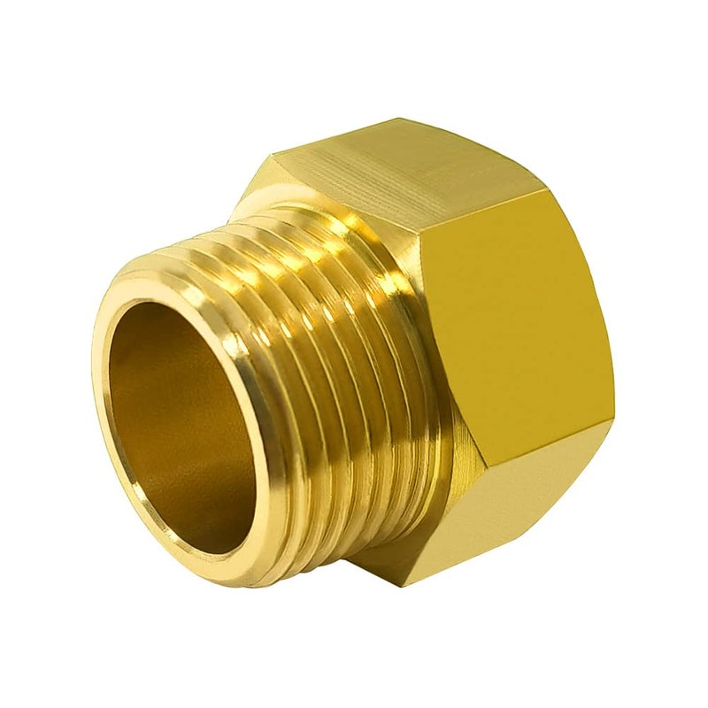 Hooshing 2PCS Brass Garden Hose Adapter 3/4" GHT Male to 3/4" NPT Female Connector,GHT to NPT Garden Hose to Pipe Fittings - Image 4
