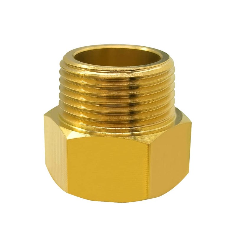 Hooshing 2PCS Brass Garden Hose Adapter 3/4" GHT Male to 3/4" NPT Female Connector,GHT to NPT Garden Hose to Pipe Fittings - Image 3