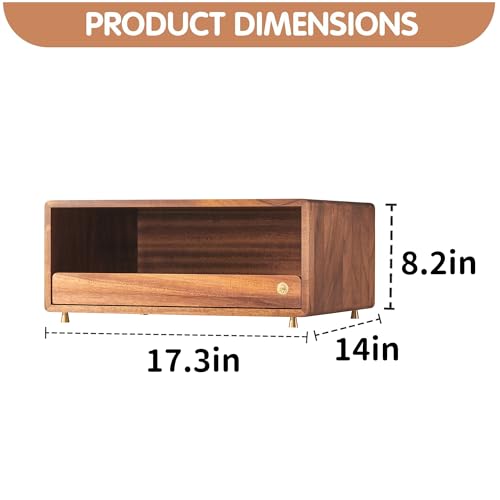 KAOTGOT Coffee Station Organizer Wood Coffee Bar Organizer with Drawer Countertop Wooden Mug Holder for Kitchen CoffeeMaker Stand - Image 2