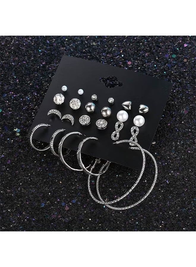 Happy D New Luxury Mixed Copper Luxury Cotton Loop Earrings with Artificial Pearl for Women - Image 3