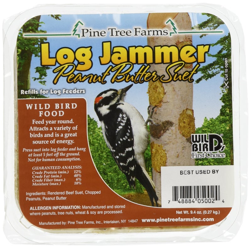 Pine Tree Farms 5002 Log Jammer Woodpecker Peanut Suet Plug 3 plugs per pack 94Ounce