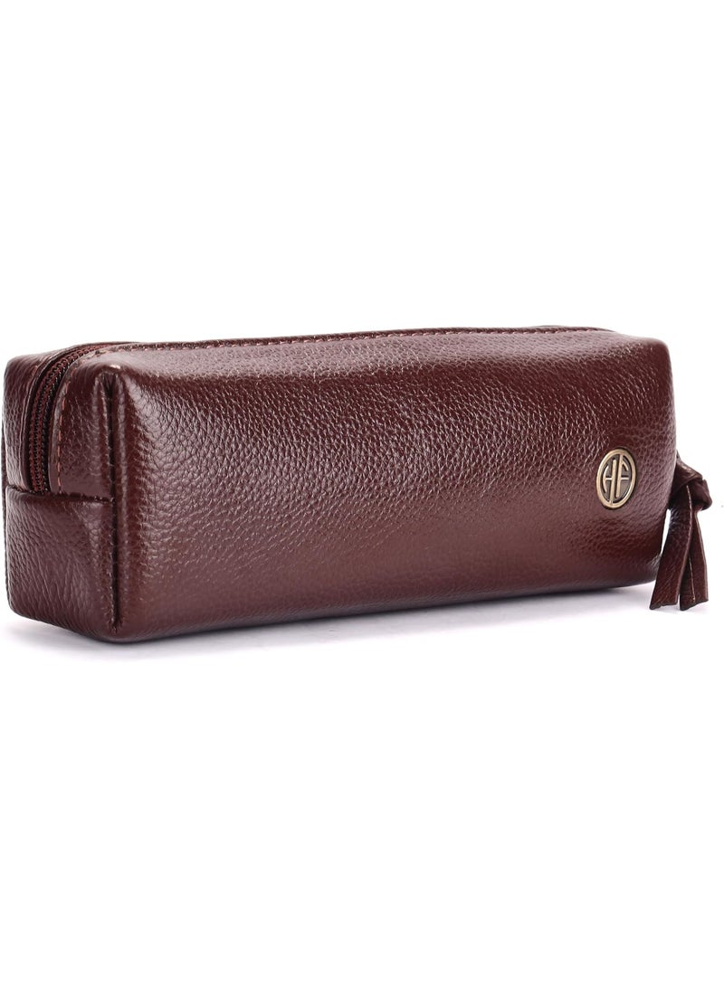 HAMMONDS FLYCATCHER Leather Utility Pouch - Multi-Use Genuine Leather Case for Pencils, Cosmetics, Stationery, Coins, Makeup Brushes - School & Office Organizer for Women & Men - Image 1