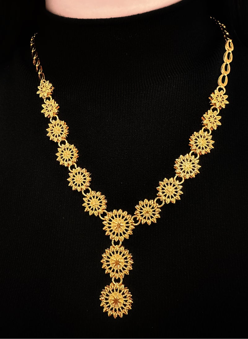 4-Piece 24K Gold Plated Wedding Jewelry Set With Necklace, Bracelet, Earrings and ring - Image 2